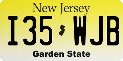 NJ license plate I35WJB