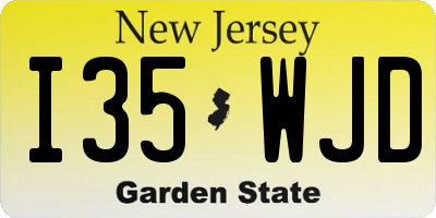 NJ license plate I35WJD
