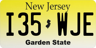 NJ license plate I35WJE