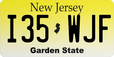 NJ license plate I35WJF