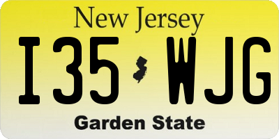 NJ license plate I35WJG