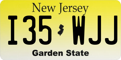 NJ license plate I35WJJ