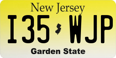 NJ license plate I35WJP