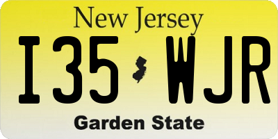 NJ license plate I35WJR