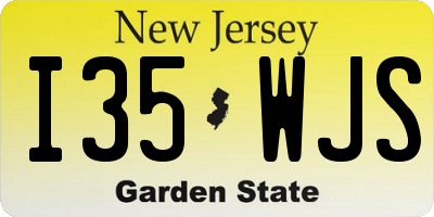 NJ license plate I35WJS