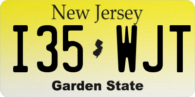 NJ license plate I35WJT