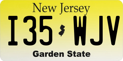 NJ license plate I35WJV