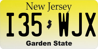 NJ license plate I35WJX