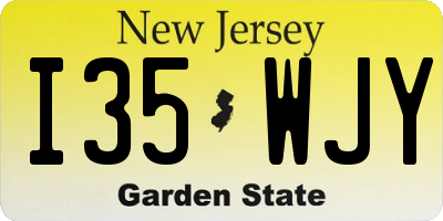 NJ license plate I35WJY