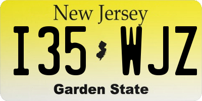 NJ license plate I35WJZ