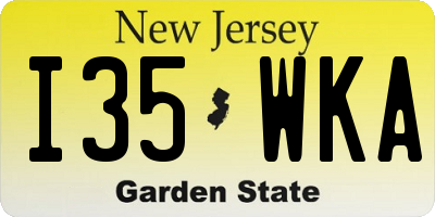 NJ license plate I35WKA