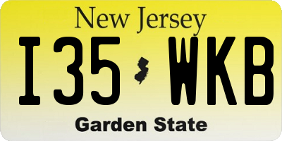 NJ license plate I35WKB
