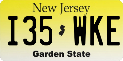 NJ license plate I35WKE