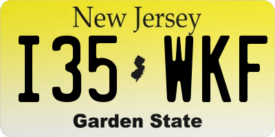NJ license plate I35WKF