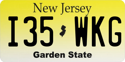 NJ license plate I35WKG