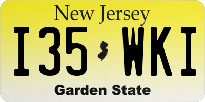 NJ license plate I35WKI