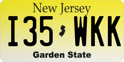 NJ license plate I35WKK