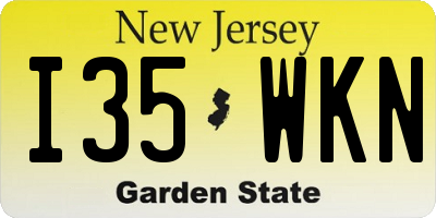 NJ license plate I35WKN