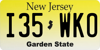NJ license plate I35WKO