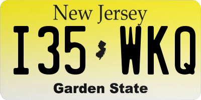 NJ license plate I35WKQ