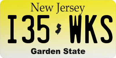 NJ license plate I35WKS