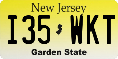 NJ license plate I35WKT