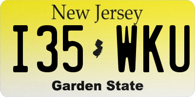 NJ license plate I35WKU