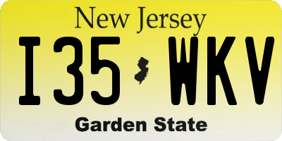 NJ license plate I35WKV