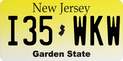 NJ license plate I35WKW