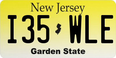 NJ license plate I35WLE