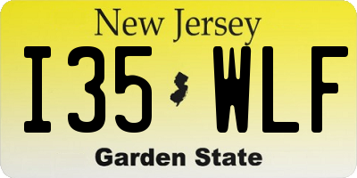 NJ license plate I35WLF