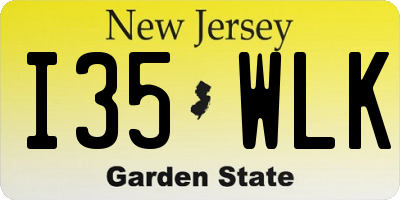NJ license plate I35WLK