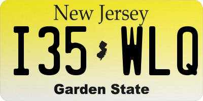 NJ license plate I35WLQ