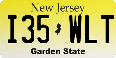 NJ license plate I35WLT