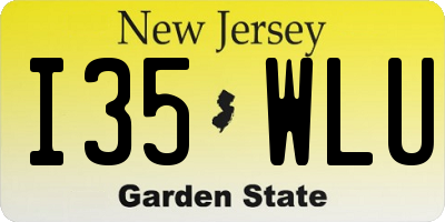 NJ license plate I35WLU
