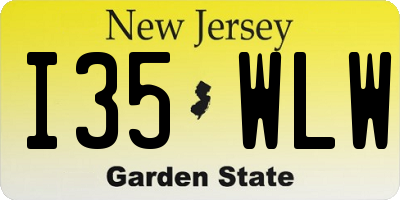 NJ license plate I35WLW