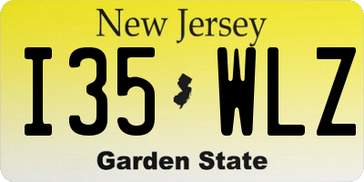 NJ license plate I35WLZ