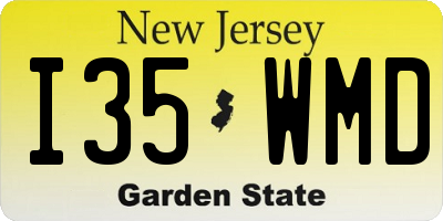 NJ license plate I35WMD