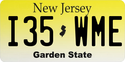 NJ license plate I35WME