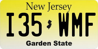 NJ license plate I35WMF