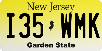NJ license plate I35WMK