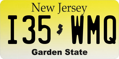 NJ license plate I35WMQ