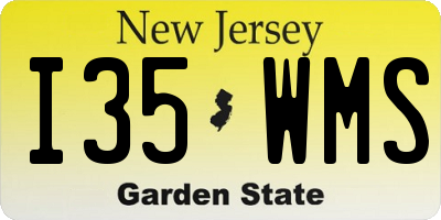NJ license plate I35WMS