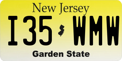 NJ license plate I35WMW