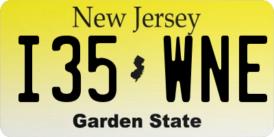 NJ license plate I35WNE