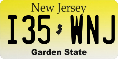 NJ license plate I35WNJ