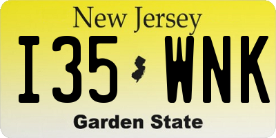 NJ license plate I35WNK