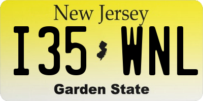 NJ license plate I35WNL