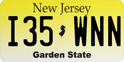 NJ license plate I35WNN