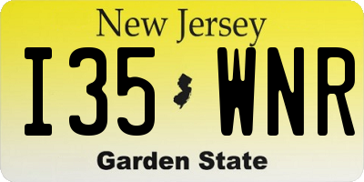 NJ license plate I35WNR